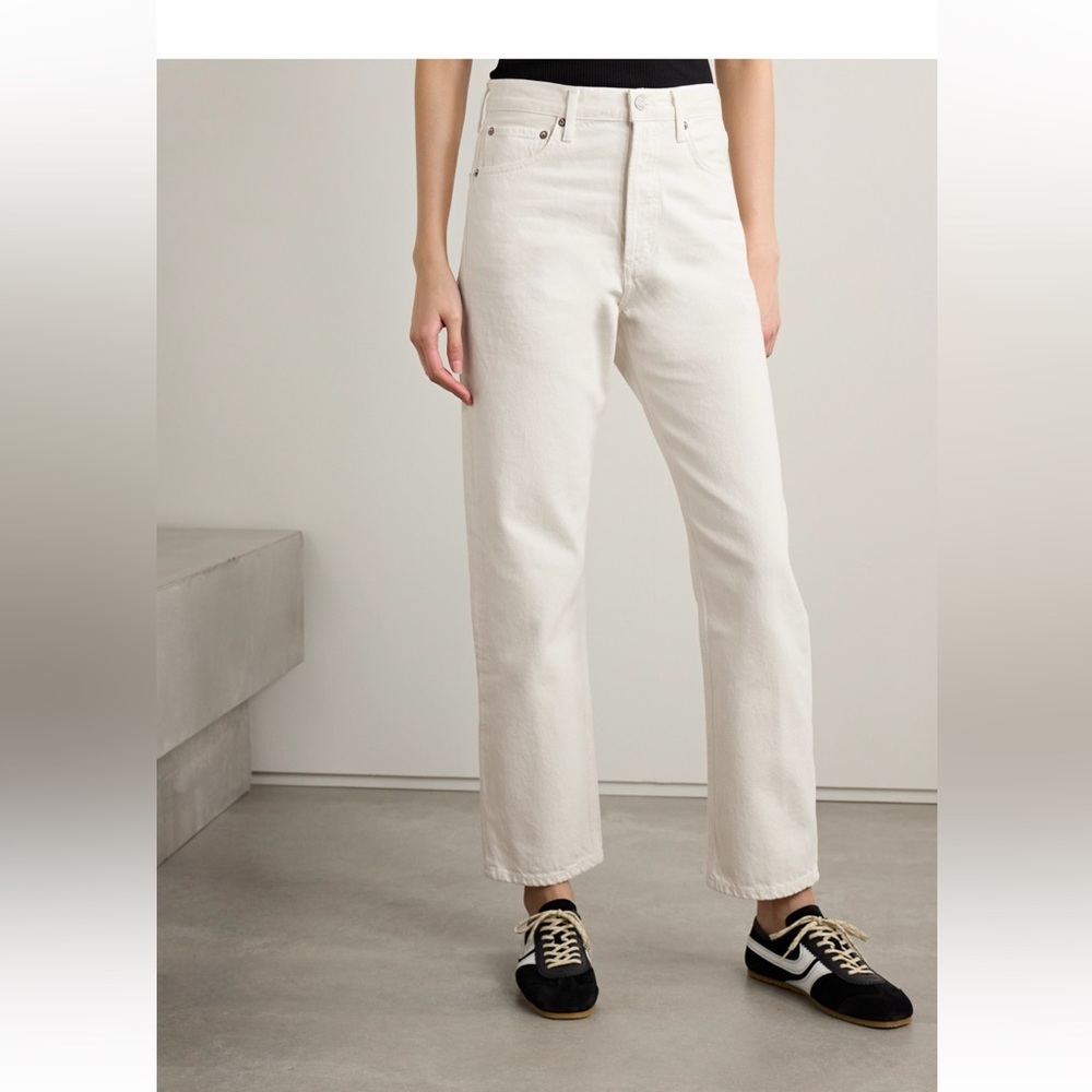 Agolde Women's Off-White Straight Leg Jeans